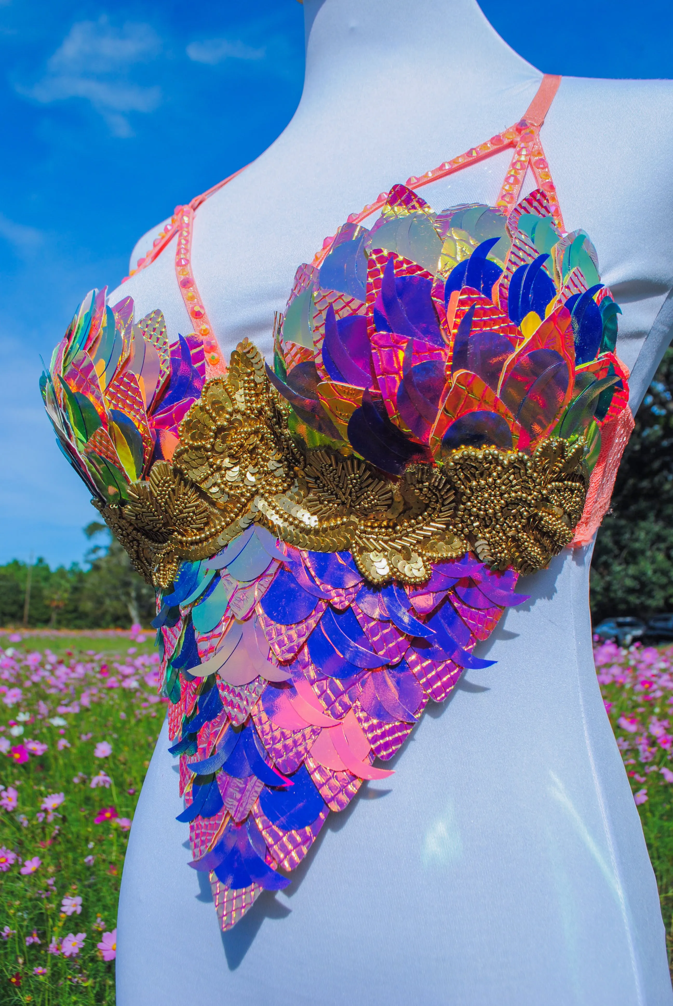 Sunset Dragon Warrior Bra - 34C/36B