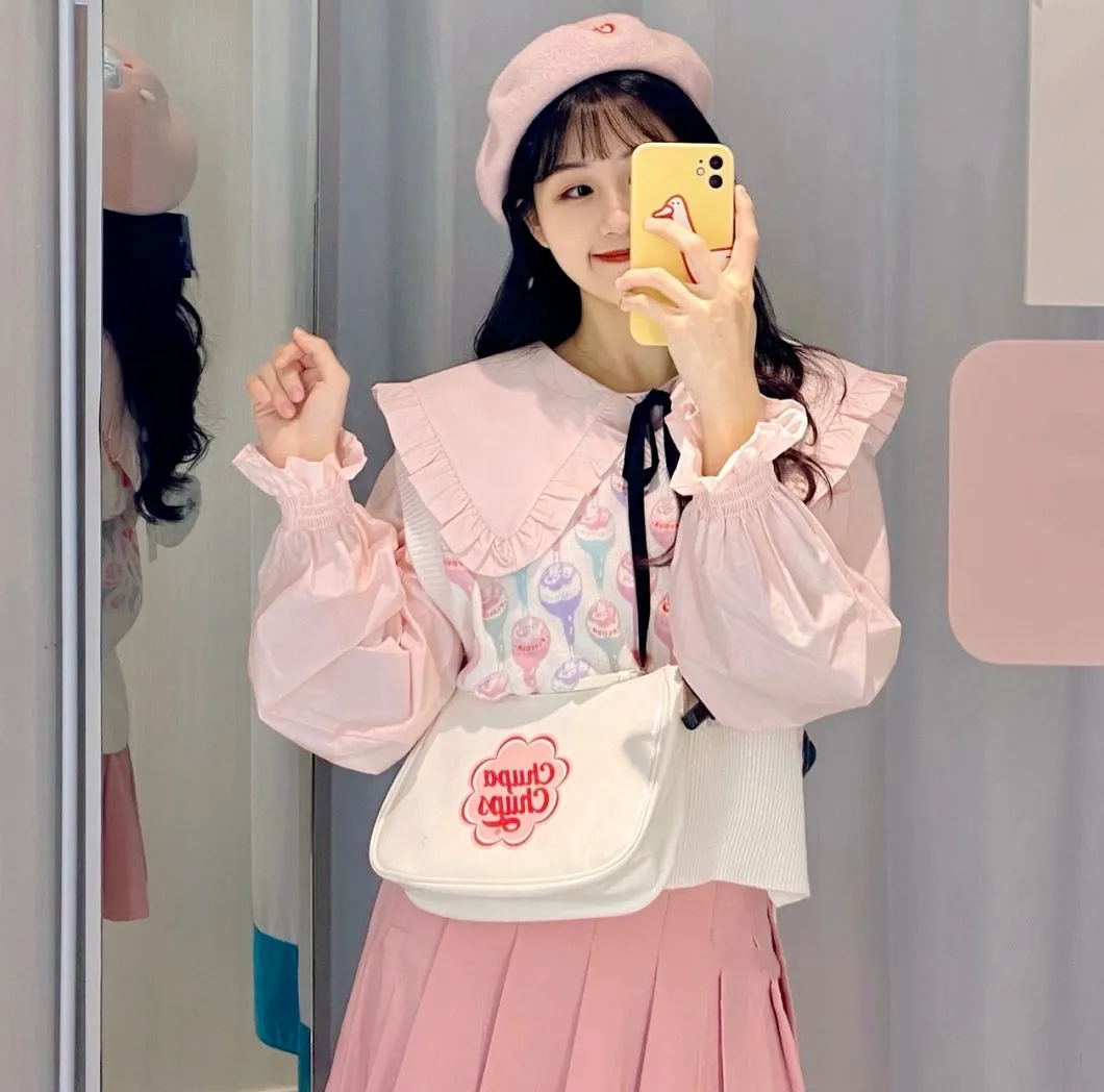 Sweet Candy Lollipop PU Shoulder Messenger Bag