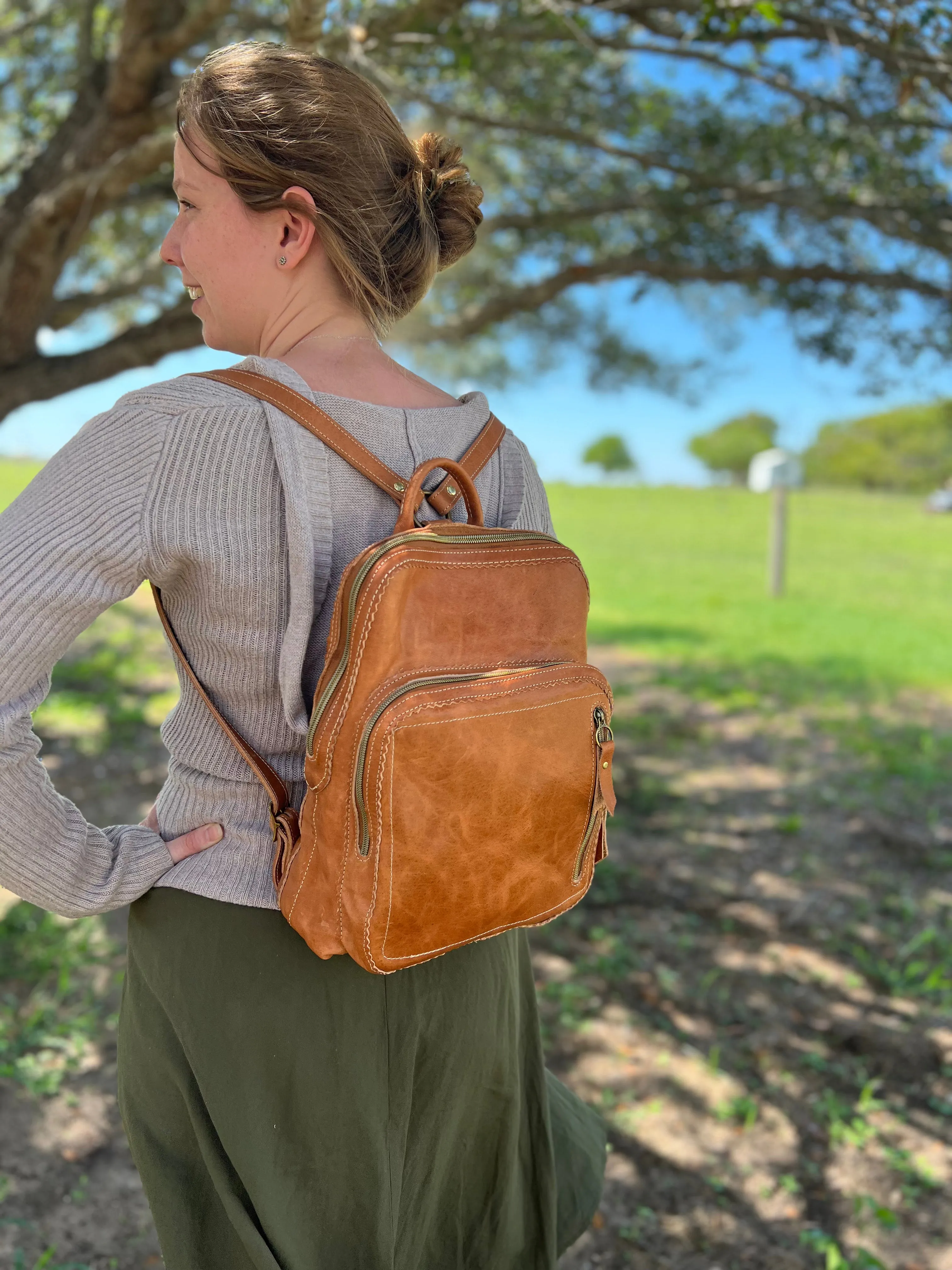 The Ginny Backpack- Camel