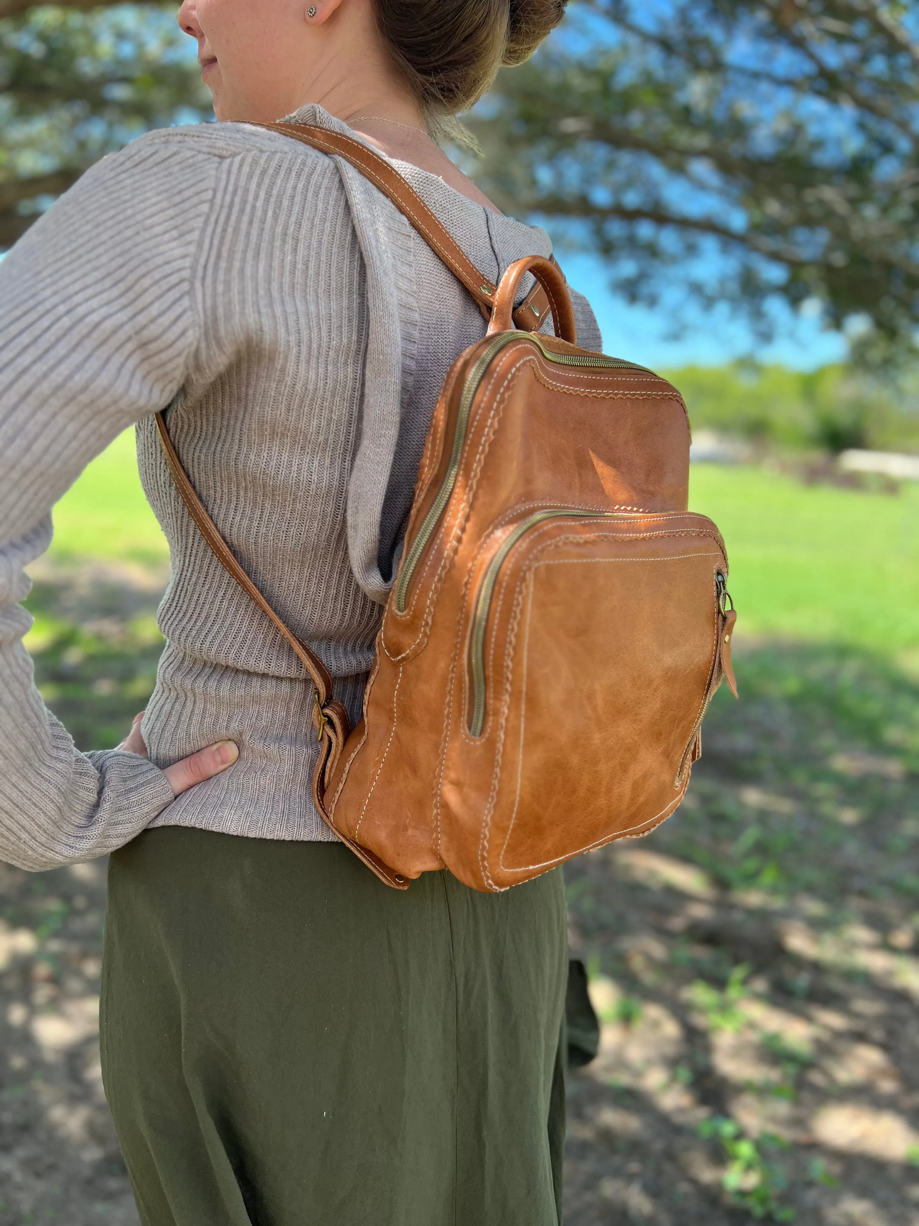 The Ginny Backpack- Camel