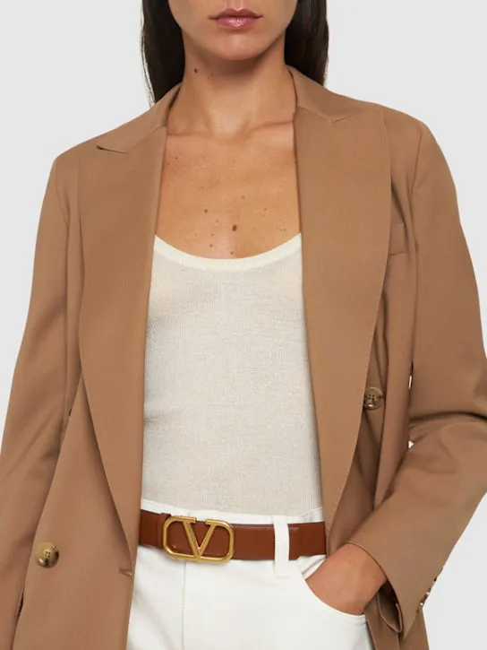 Valentino Garavani   3cm Reversible V Logo leather belt 