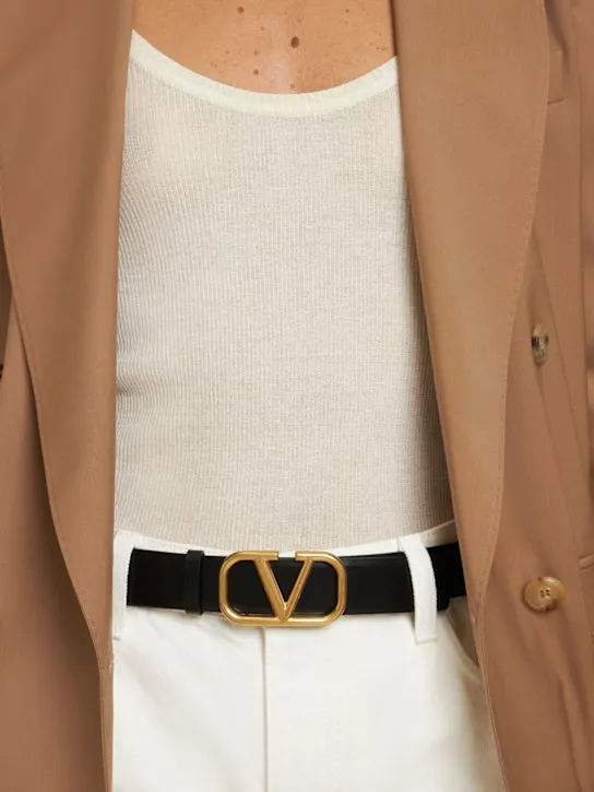 Valentino Garavani   3cm Reversible V Logo leather belt 