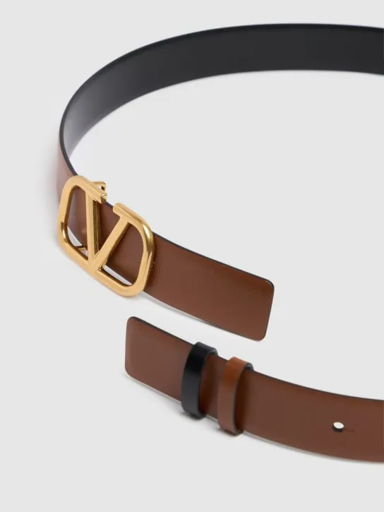 Valentino Garavani   3cm Reversible V Logo leather belt 