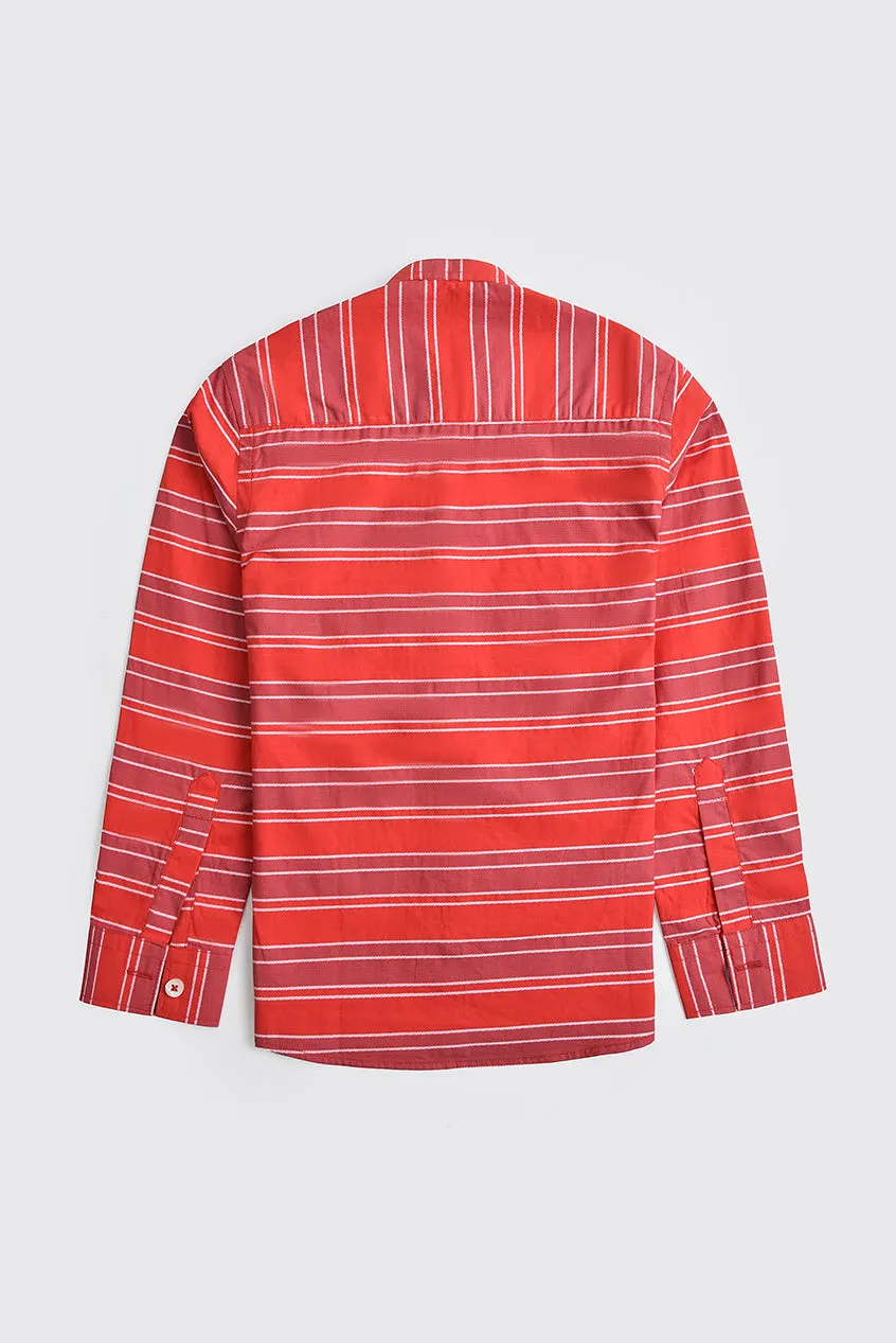 Vibrant Red Boy’s Casual Shirt