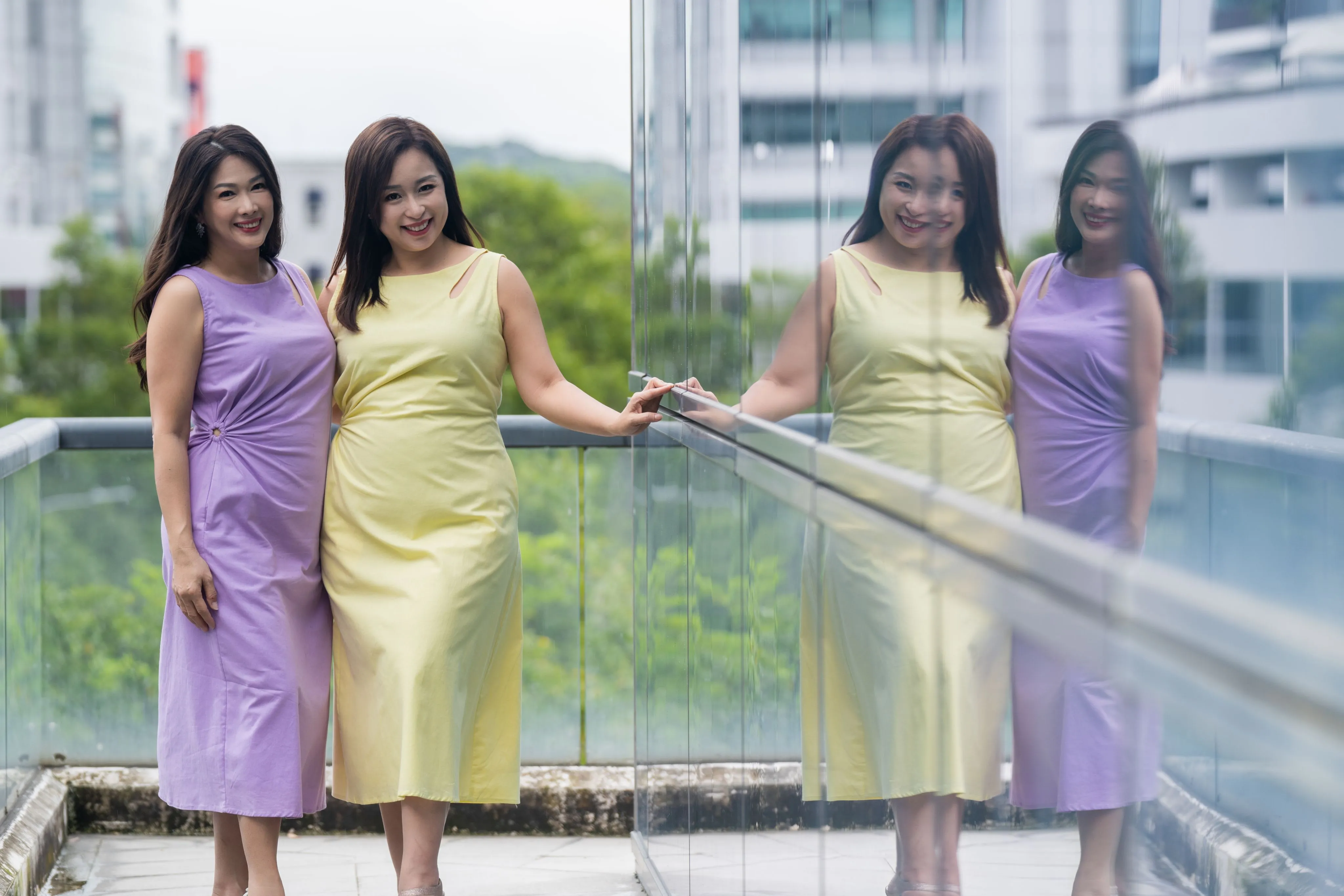 Vibrant Side Pleat Sleeveless Dress