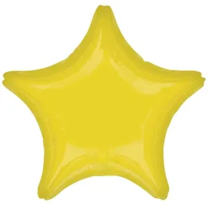 Vibrant Yellow Star Foil Balloon 45cm Each