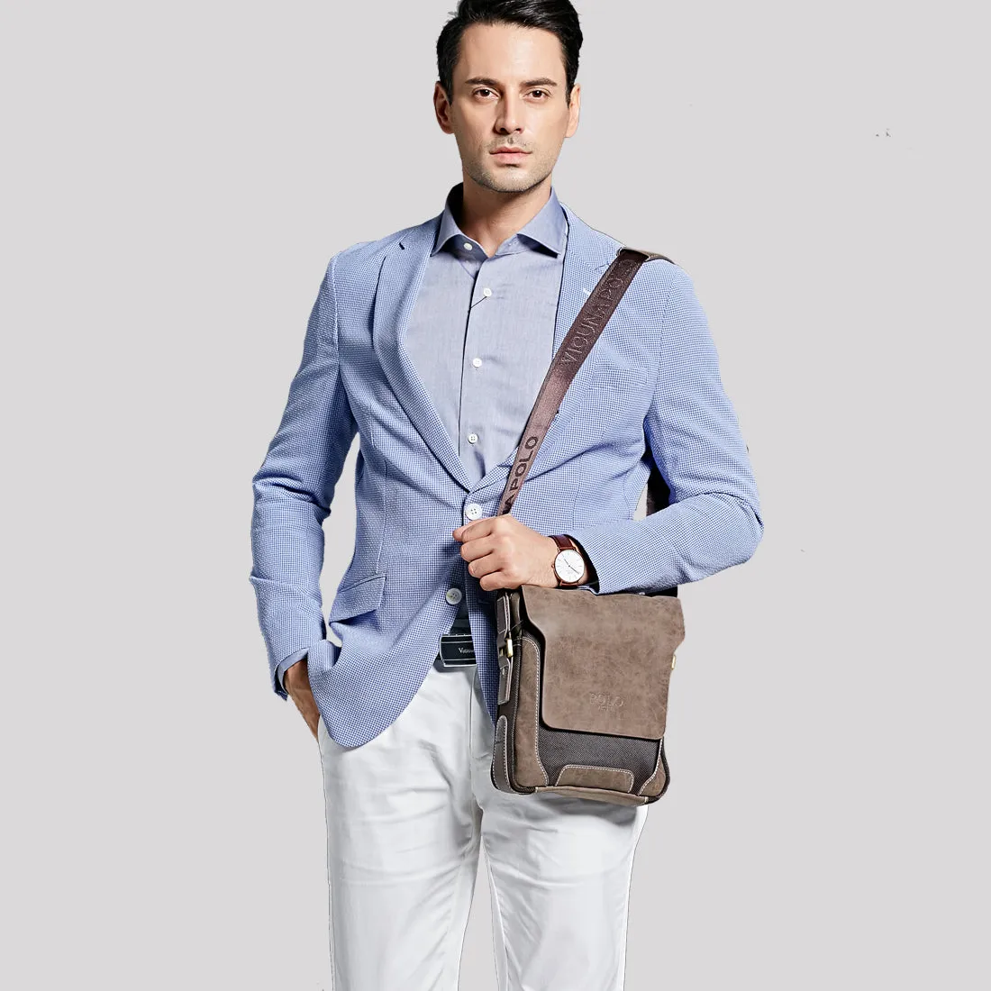 Vicuna Polo Split Leder Kuriertasche - Braun
