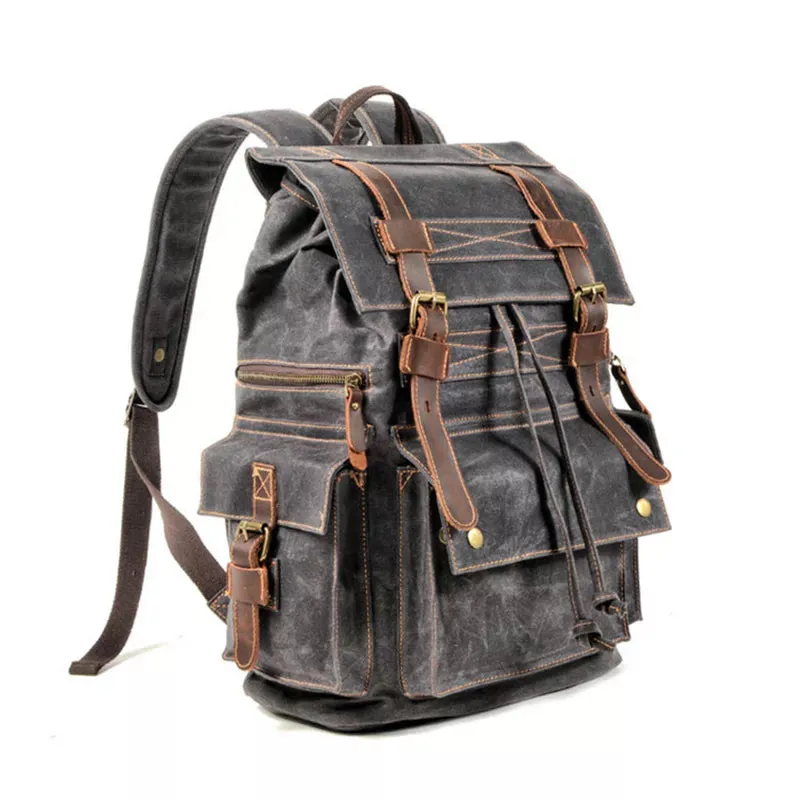 Waxed Canvas Waterproof Backpack