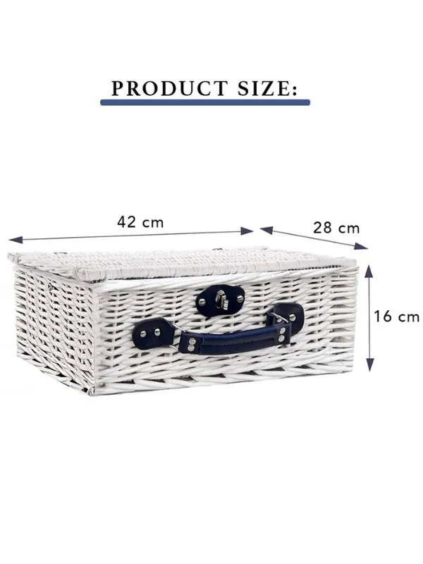 Wicker Picnic Basket with Cooler Bag for 4 Person